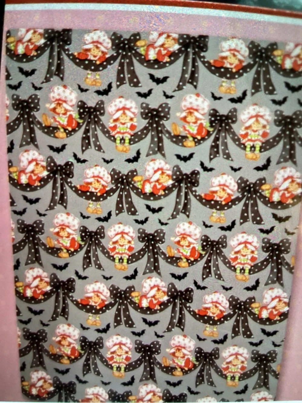 New Halloween Strawberry Shortcake Throw- black bows